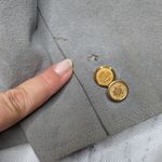 Vtg 1970s Dayton's Oval Room Gray Faux Suede Gold Button Up Blazer Jacket L Size L Photo 4