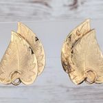 Vintage Clip On Earrings Leaf Duo Photo 0