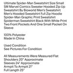 Marvel Ultimate Spider-Man Sweatshirt Size Small SM Comics Sweater Hooded Zip Up Sweatshirt Unisex Photo 7