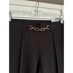 Sag Harbor  Womens Pants Sz 8 Black Gold Chain Pull‎ On Dress Scuba Crepe NEW Photo 2