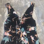 Size XS Coco + Jaimeson Black Floral Sundress Lace Up Front Low Back Shark Bite Photo 1