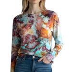 Old Navy  Small Top Handmade Tie Dye Long Sleeve Earthy Boho Artsy‎ Grunge 1391 Photo 0