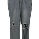 Avec Les Filles  Mom Jeans Distressed High Waisted Light Wash Raw Hem Blue 28 Photo 1