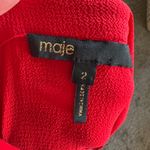 Maje  Rivage Tie-Neck Dress Red Pleated Womens Size Medium (2) Photo 4