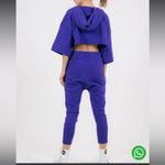 Crop hoodie #VDR VIADELLEROSE, made in Turkey. Purple, OS, 100% cotton White Photo 2