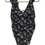 A pea in the pod NWT Ruffled Maternity One
Piece Floral Swimsuit Blue Size Large Photo 0