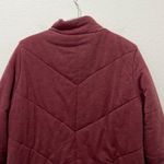 Three Dots [] Red Quilted Knit Fleece Mock Neck Full Zip Jacket Size Medium M Photo 5