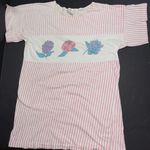 Vintage 90S/Y2K CottageCore Striped Floral Grandma Shirt Size Large Photo 0