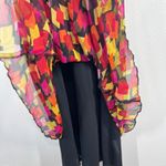 Karen Kane Karen‎ Kane 100% Silk Maxi Dress Sleeveless V Neck Multi Geometric Print Medium Photo 11