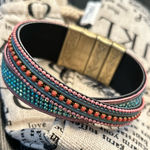 Plunder bracelet with travel bag Turquoise & pink colors Multiple Photo 0