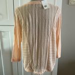 Chloe K  mesh knit scoop neck dolman sleeve pullover sweater hi low peach size XS Photo 2