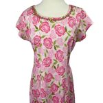 Hanna Andersson Maxi Dress Pink Allover Floral Print Embroidered Womens Large Photo 4