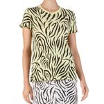 ATM Anthony Thomas Melillo Neon Yellow & Black Zebra Print Slub Jersey Crew Tee Photo 9