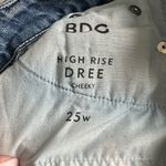 BDG  Denim Shorts Women's High Waisted Frayed Hem Acid Wash Blue Distressed‎ Photo 3