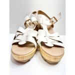 Dr. Scholl’s Sandals Size 9.5 White Leather Open Toe Platform Shoes Buckle Photo 4