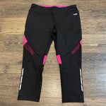 Avia  Black Workout Leggings w/Hot Pink & Mesh Details Size L Photo 0