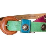 Ginnie Johansen Vintage Multicolor Belt silver stone Studded small 23 Pink Photo 0