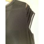 Talbots  Silk Black Flower Embellished Lined Cap Sleeve Blouse Womens 4 Shirt Photo 4