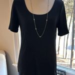 Nordstrom Rack NWT Ribbed SS Scoopneck Tee, Black, Size Medium Photo 0