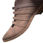 Free People  Leather Emma Cut-Out Booties Tan Size 9 Photo 4