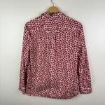 Talbots ‎ Red Hearts Button Down Shirt Medium Long Sleeve Preppy Valentine's Mod Photo 2