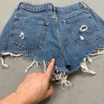 Forever 21  Denim Jean Shorts Blue 28 Womens High Rise Cutoff Ripped Frayed Hem Photo 5