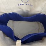 Lands' End Large Canvas Tote Bag Beach Travel Open Top Blue Trim Logo Club One Photo 4