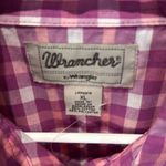 Wrangler ‎ Pink Purple Checkered Long Sleeve Pearl Snap Blouse Women's XL Photo 1