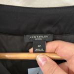 Ann Taylor  black velour faux wrap surplice satin trim side tie blouse size Mp Photo 9