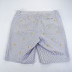 Brooks Brothers 346 Shorts Women Sz 14 Blue Stripe Seersucker Stretch Pineapple Photo 5