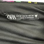 ZARA Floral Crop Top Womens XS Black Ruched Sweetheart Neck Feminine Cottagecore Photo 4