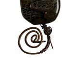 Vintage Large Stone Bronze Metalwork Brooch Pin Men Women Fashion Accessories Green Photo 8