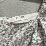 Storia Floral Print Babydoll Blouse Puff Sleeves Square Neckline Size Medium Photo 1