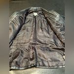 Apt. 9 Vtg black lambskin leather zip blazer jacket hand pockets lined stitch details L Photo 13