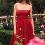 Reformation Buttercup Strapless Stretch Organic Cotton Dress Size 4 Photo 2