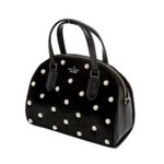 Kate Spade New York Small Women's Black Velvet Pearl-Embellished Top Handle Bag Photo 3