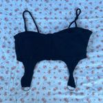 Papaya  crop bandeau cami black ribbed bustier top Photo 2