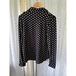 BCBG MaxAzria Women's Polka Dot Button Down Collar Long Sleeve Blouse Petite XL Photo 2