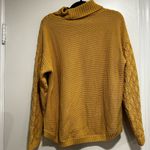 Jeanne pierre Large Yellow Mixed Cable Knit Cowl Neck Sweater Pullover Sweater. Photo 10
