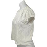 Zadig & Voltaire White Short Sleeve Distressed Crew Neck Tee T-shirt Top Size L Photo 1