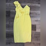 JAY GODFREY pastel yellow midi ruffle dress Size 2 Photo 1
