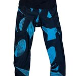 Lululemon Women's Blue & Black Run Top Speed Crop Leggings Photo 0