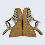 St. Tropez KJ K. Jacques Tan Suede Strappy Buckle 4" Cork Wedge Sandal 39 7.5 8 Photo 4