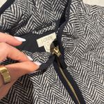 J.Crew XXS Black and White Herringbone Vest front zip up pockets quilted puffer Photo 2