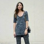 ZARA Wool Grey Short Sleeves Knit Sweater Side Sli Photo 1