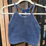 FP Movement Happiness Runs Long Cropped Tank Top ribbed vintage navy M/L faded Blue Size M Photo 6