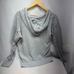 Loft  Gray V Neck Hoodie Long Sleeve Casual Top Women's Size S Photo 7