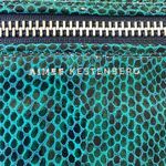 Aimee Kestenberg  Green Snake Embossed Leather Crossbody Bag with Silver Hardware Photo 4