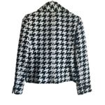 Ellen Tracy  Women Jacket 6P‎ Black Cream Geometric Print Wool Blend Artsy Career Photo 2