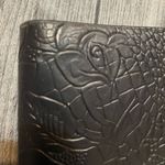 Black leather flower‎ wallet! Photo 3